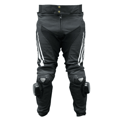 Pantalon moto armad gear steel cuero racing con sliders