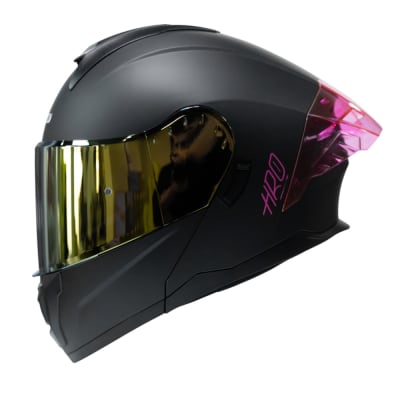 Casco moto hro 3480dv solid ng fc mate abatible con sun visor dot