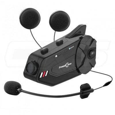 Manos libres bluetooth freedconn R1 plus casco moto camara full hd 1080p wifi e intercom 6 vias 1000mts1