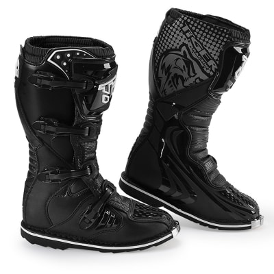 Botas para moto tiger racing tr-E001 negro motocross enduro