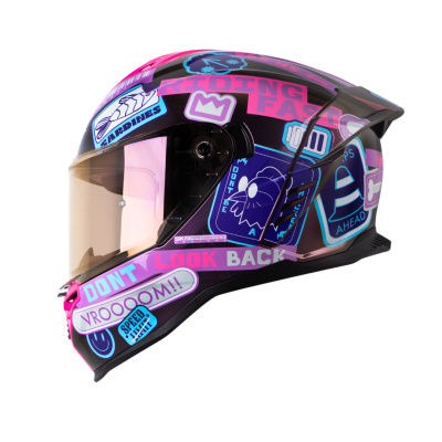 Casco moto shaft sh-598 randomizer cam mr integral sun visor