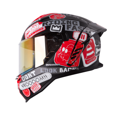 Casco moto shaft sh-598 randomizer ng rj integral sun visor