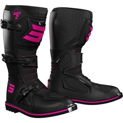 Botas moto shot race 2 kid black pink motocross enduro para niño1
