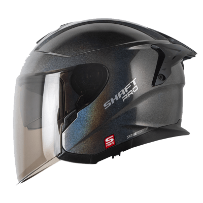 Casco moto shaft pro 240dv solid camaleon gr sm abierto sun visor1
