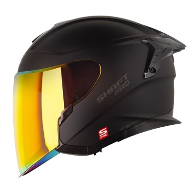 Casco moto shaft pro 240dv solid n.m rj abierto sun visor1