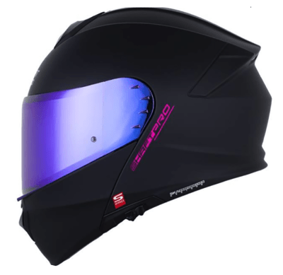 Casco moto shaft pro 4000dv evo solid n.m abatible sun visor1