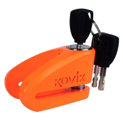 Candado De Disco Para Moto Kovix Kvz2 naranjo fluor 14mm Seguridad
