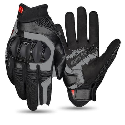 Guantes para moto ones again mg30 negro gris con protecciones touch1