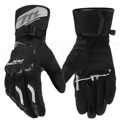 Guantes para moto largos madbike mad65 con protecciones touch invierno negro blanco1