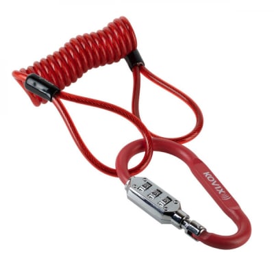 CANDADO KOVIX TIPO MOSQUETON CLAVE + CUERDA ACERO 100CM KHEL100-R1