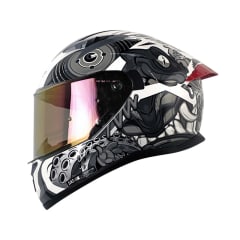 Casco moto shaft 522 sp comic monster bl brillo gr integral