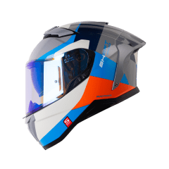 Casco moto shaft pro 606sp flame gr az integral con sun visor