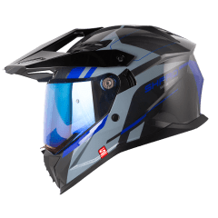 Casco moto shaft pro mx400dv render gr az multiproposito