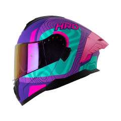 Casco moto hro 3480dv terral mr turq abatible con sun visor dot