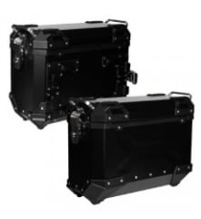 Maletas laterales para moto 4rs v39 v2 aluminio black 72 litros universal desmontables