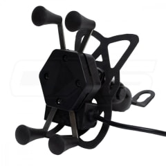 Soporte para celular moto jg con cargador base para espejos o tornillos