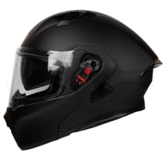Casco moto ich 3120 solid negro opaco abatible con sun visor certificación dot