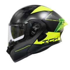 Casco moto ich 3120 mixter am.n abatible con sun visor certificación dot 3cv