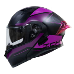 Casco moto ich 3120 mixter fc abatible con sun visor certificación dot 3cv