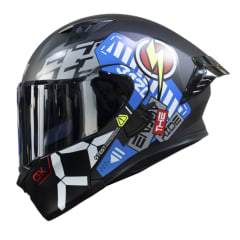 Casco moto ich 3120 cbrpnk az abatible con sun visor certificación dot