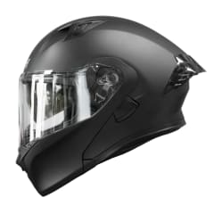 Casco moto ich 3120 solid negro opaco abatible con sun visor certificación dot