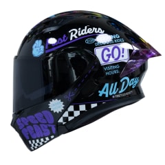 Casco moto ich 3120 fifties brillo mr sm abatible con sun visor certificación dot 3cv