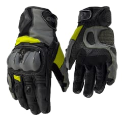 Guantes para moto armad gear strong cuero panel touch manga media