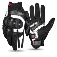 Guantes para moto ones again mg30 negro blanco con protecciones touch