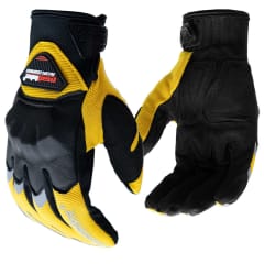 GUANTES MOTO MADBIKE MAD20 CON PROTECCIONES AMARILLO