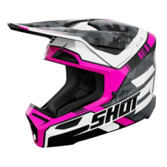 Casco moto shot furious flash pink glossy motocross enduro
