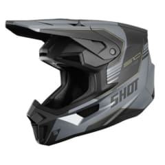 Casco moto shot lite s10 black grey matt motocross enduro