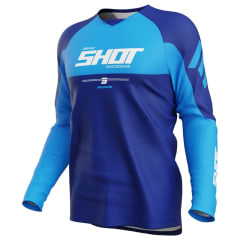 Polera moto shot draw private blue motocross enduro
