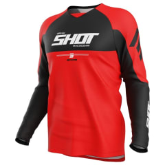 Polera moto shot draw private red motocross enduro