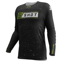 Polera moto shot contact art black motocross enduro