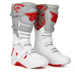 Botas para moto tiger racing tr-t3 blanco / rojo motocross enduro