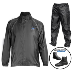Traje impermeable xone x-316w 3 piezas para moto polyester negro