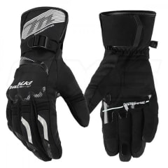 Guantes para moto largos madbike mad65 con protecciones touch invierno negro blanco