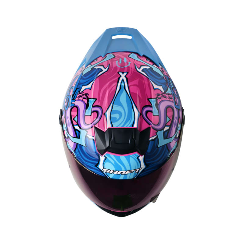 casco moto shaft 502 sp surrealis fc brillo az.candy integral2