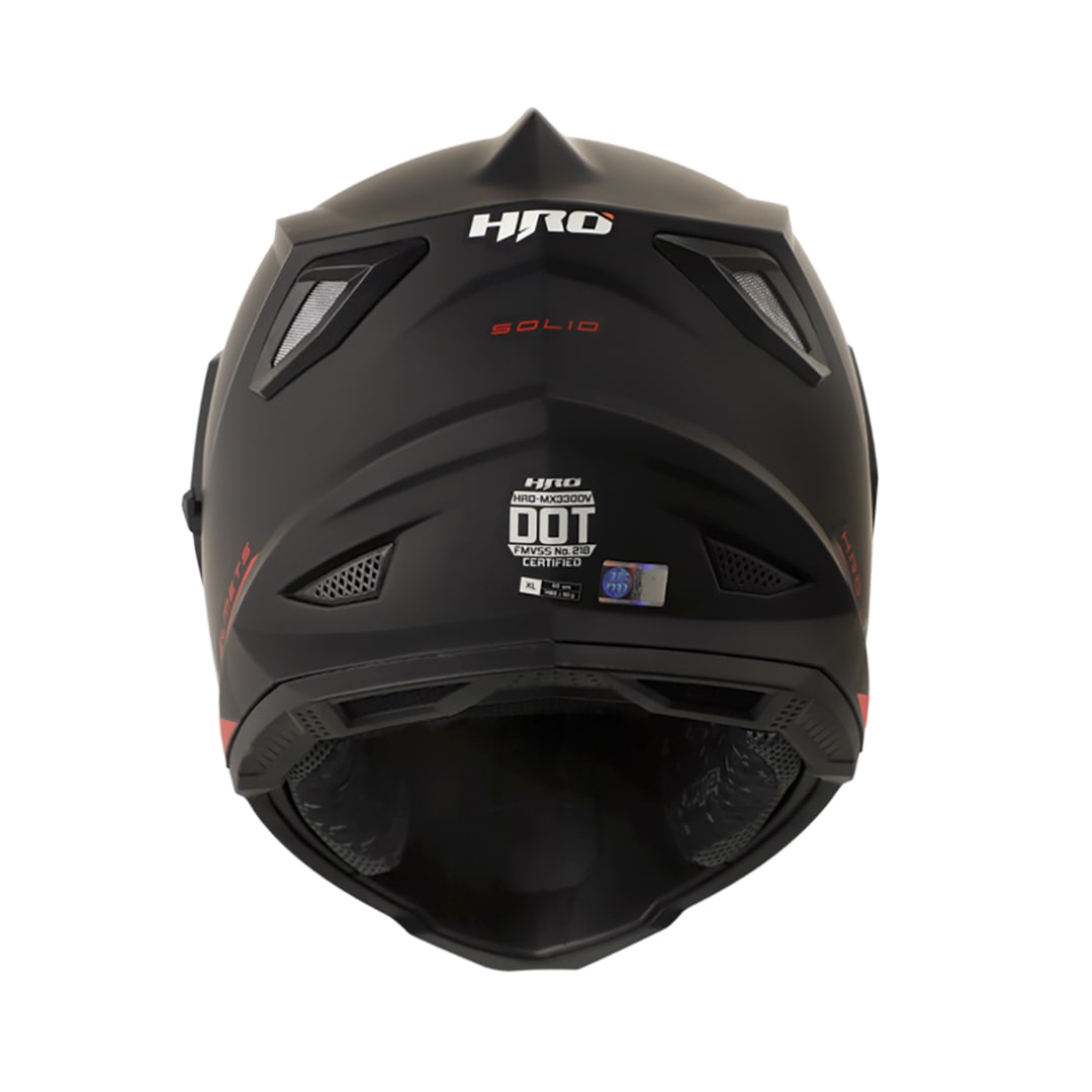 Casco moto hro mx-330dv solid ng mate rj multipropósito3