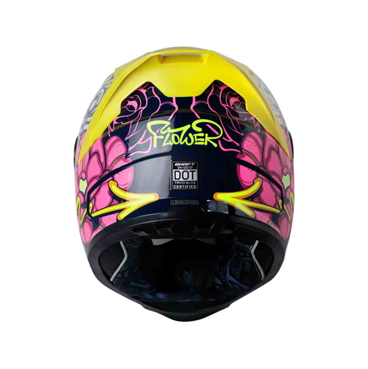 casco moto shaft 502sp flower az.os brillo am.n ir.az integral2