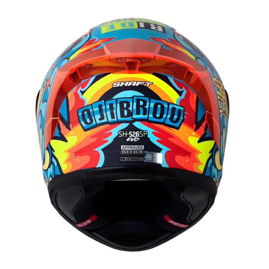 CASCO MOTO SHAFT 526SP EVO OJIBROU AZUL ROJO INTEGRAL3
