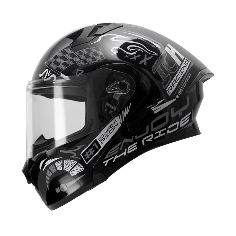 Casco moto ich 3120 track gr abatible con sun visor certificación dot 3cv1