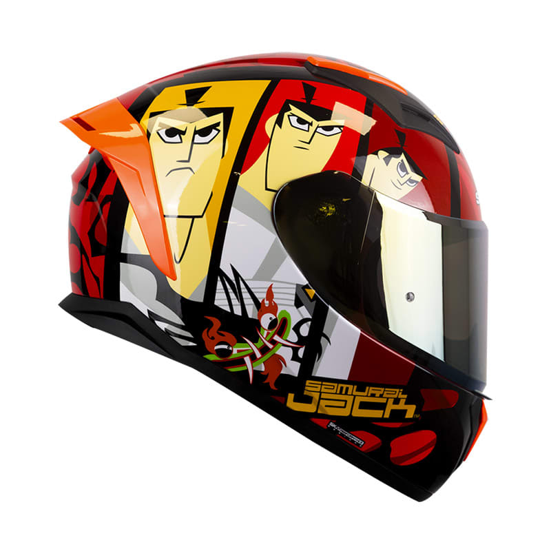 Casco moto shaft 582sp evo samurai jack integral edicion limitada cartoon network3