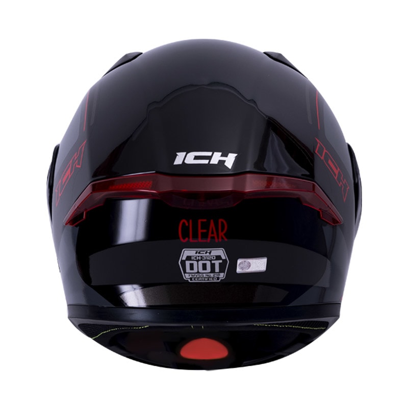 Casco moto ich 3120 clear rj abatible con sun visor certificación dot 3cv3