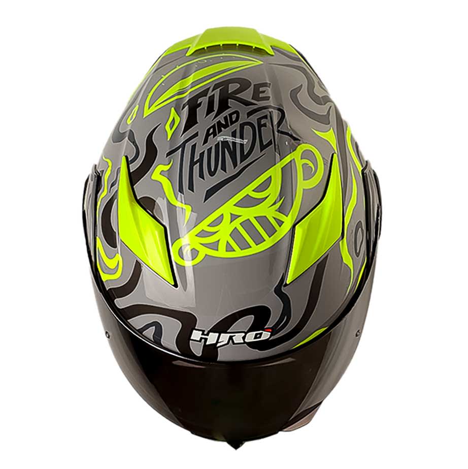 Casco Moto Hro 3400dv randomer gris Abatible Sun Visor Certificación Dot3