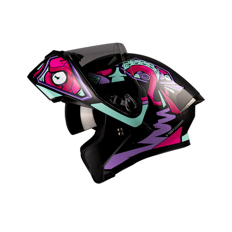 Casco moto ich 3120 wareba mr abatible con sun visor certificación dot 3cv4