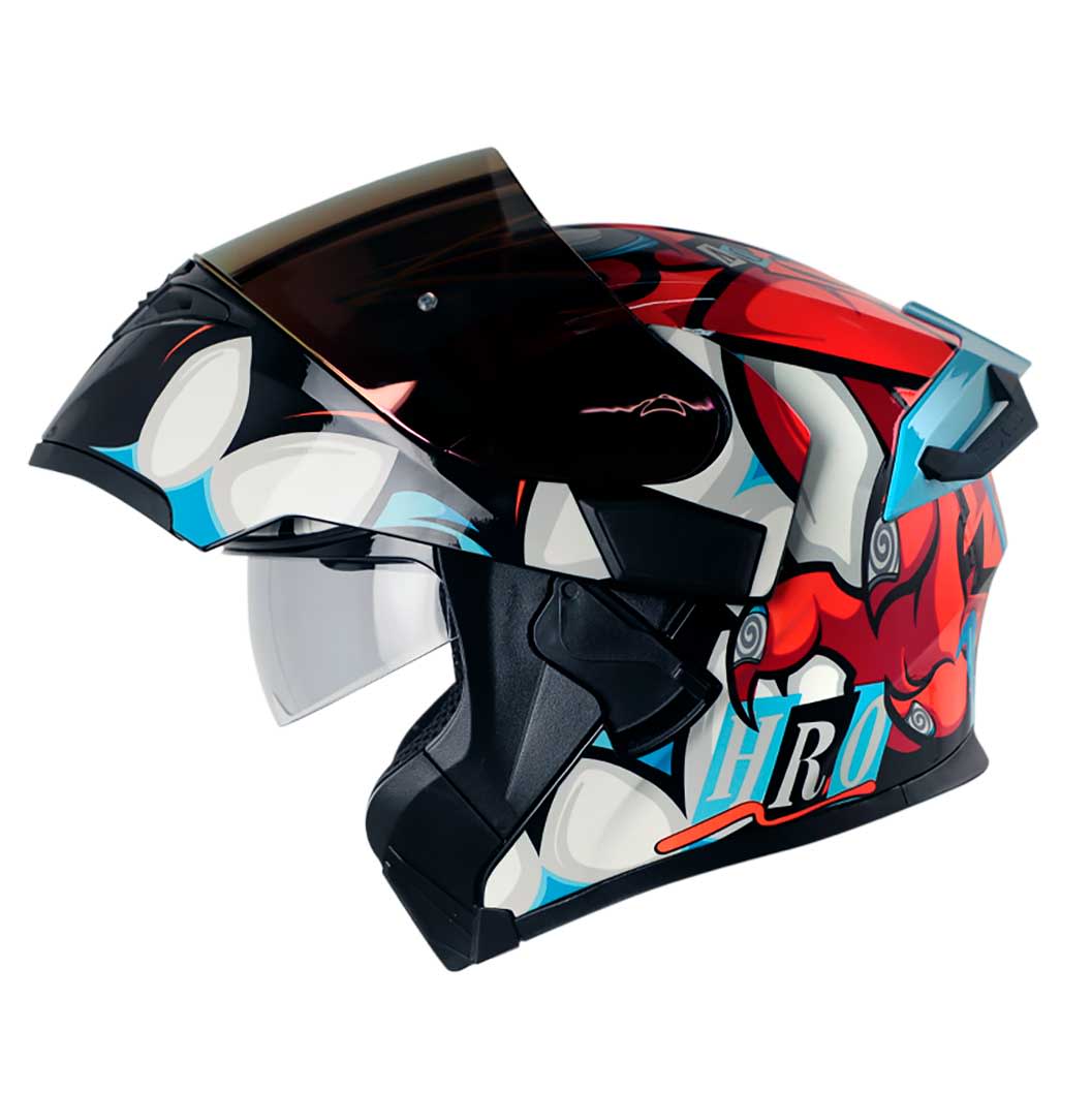 Casco Moto Hro 3400dv bad bunny nj.n brillo az Abatible Sun Visor Certificación Dot2