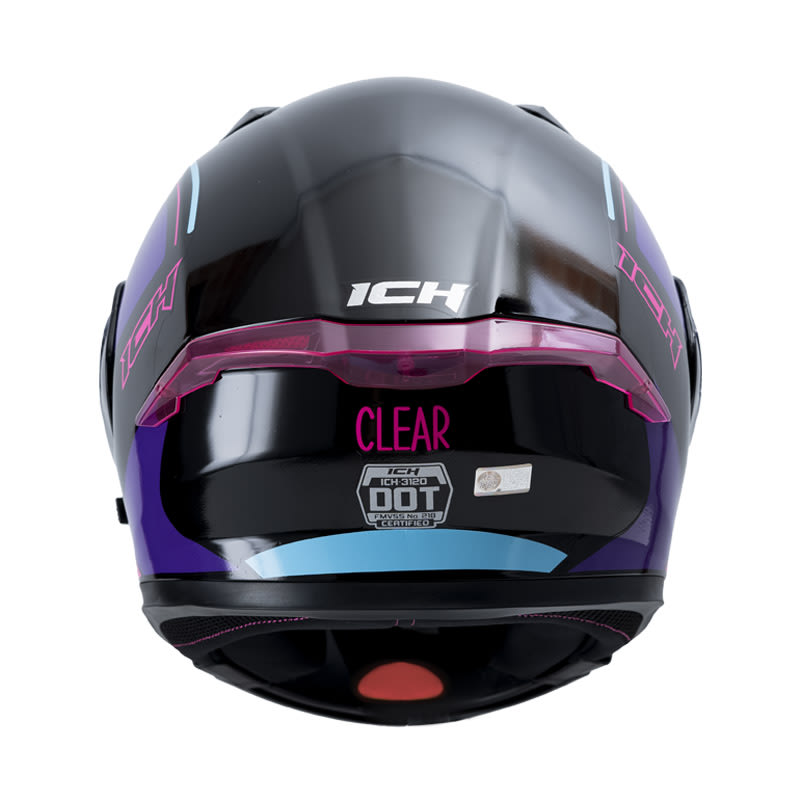Casco moto ich 3120 clear fc abatible con sun visor certificación dot 3cv3