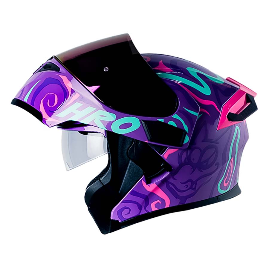 Casco Moto Hro 3400dv randomer mr fc Abatible Sun Visor Certificación Dot2