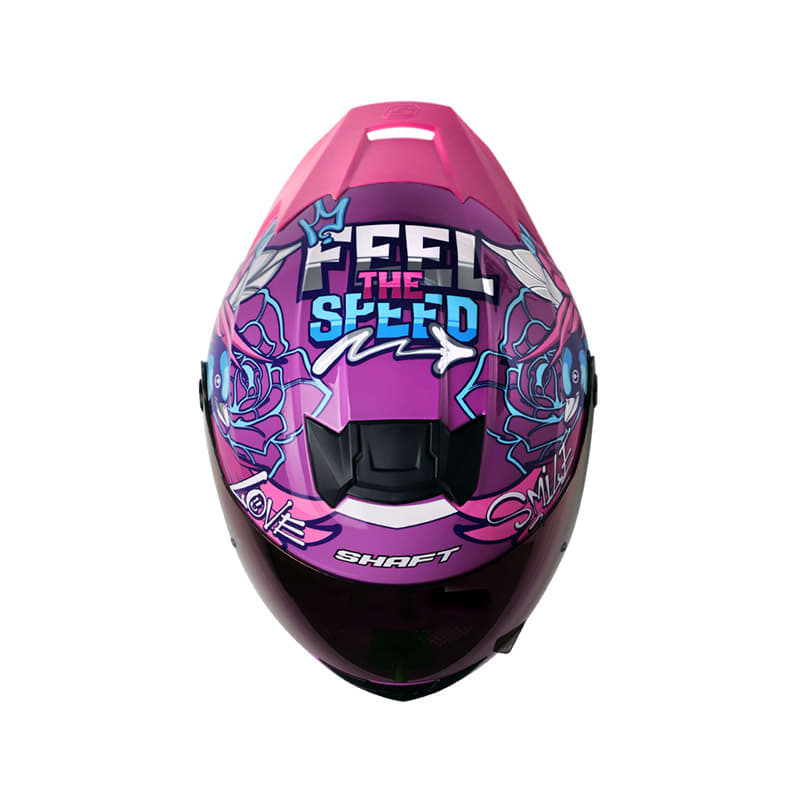 casco moto shaft 502sp flower mr brillo az.candy fc integral2